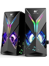 OROW 10W RGB Computer Speakers with Volume Control, Colorful LED Gaming Speak...
