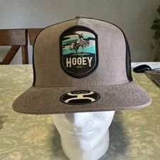 Hooey 1872 Patch Snapback Trucker Hat Gray Black Mesh Back Rodeo NWT Nos