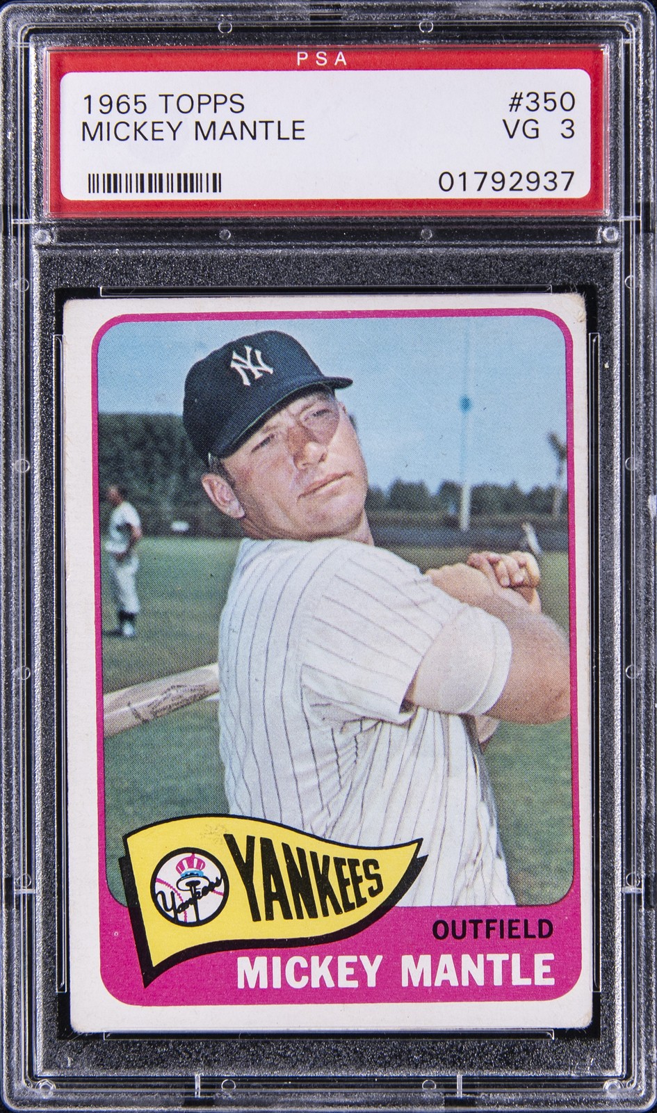 1965 TOPPS #350 MICKEY MANTLE PSA 3