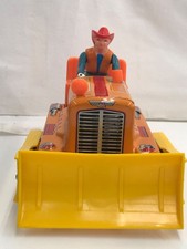 Usagiya Tin Toy Bulldozer Friction W/Sparking W/BOX F/S FEDEX 2