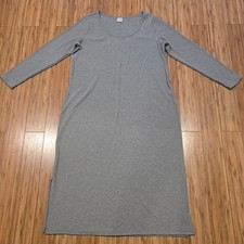 NWOT Terra  Sky Gray Long Sleeve Ribbed Dress