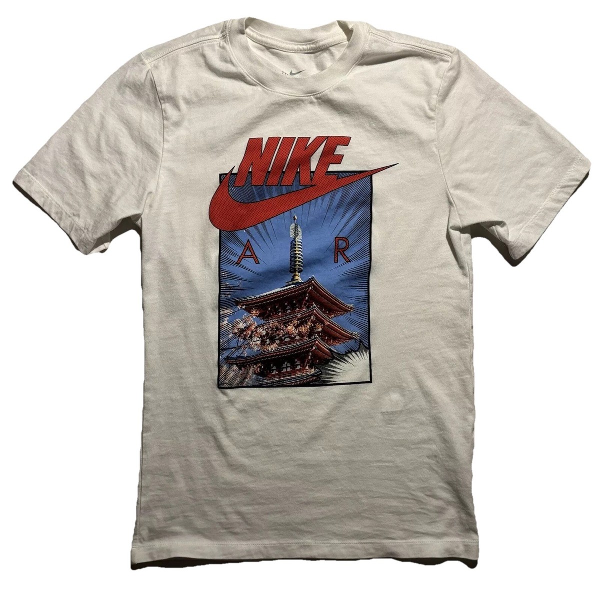 Nike Air Kyoto Temple T Shirt XS White Japan Japanese Cherry