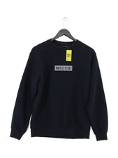 Nicce Men's Jumper S Blue Cotton with Polyester Round Neck Pullover