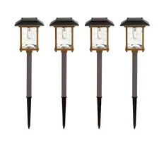 Parkwood 14 Lumen LED Solar Path Light 4-Pack Bronze 2-Tone Glass Lens