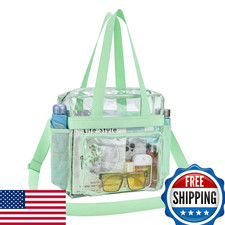 UEASE Clear Bag Stadium Approved 12x6x12 Transparent Tote with Front Pocket
