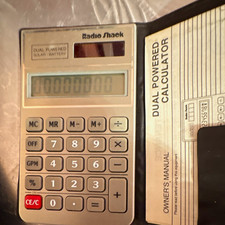 RadioShack Dual Powered Pocket Calculator LCD Solar/Battery No. 65-889 Taiwan