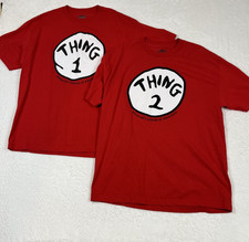 Thing 1 Thing 2 Shirts Men  s XL Universal Studios Red Dr Seuss Matching Set