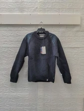 New Peregrine Men's British Commando Wool Sweater In Navy Sz L