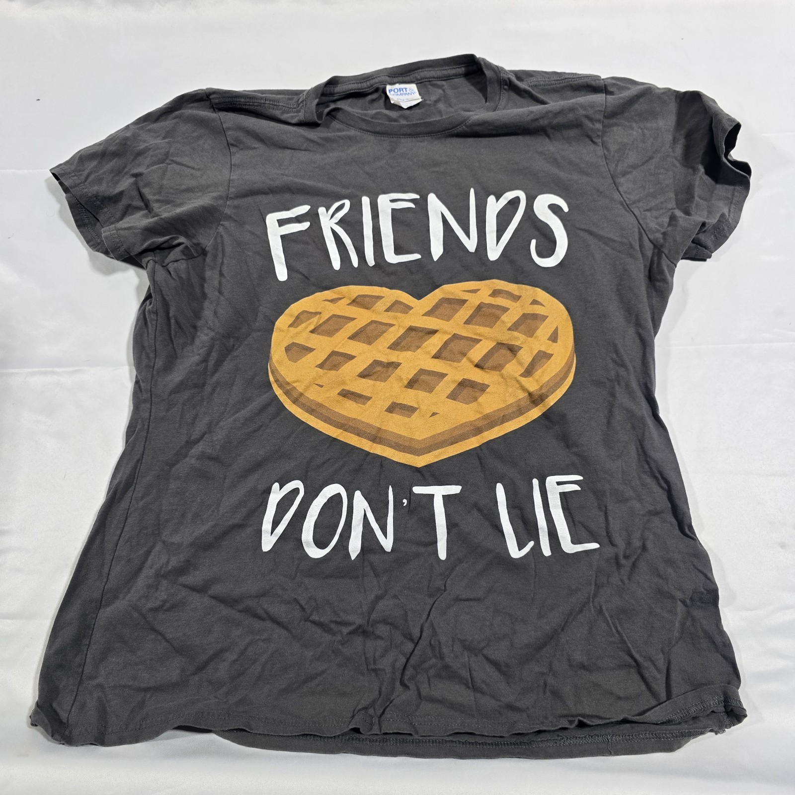 Friends Don't Lie Waffle Heart Womens Top Junior Graphic Tee Stranger Things