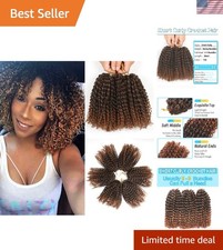 8 Inch Passion Twist Crochet Hair 3 Bundles Kinky Curly Synthetic for Black W...