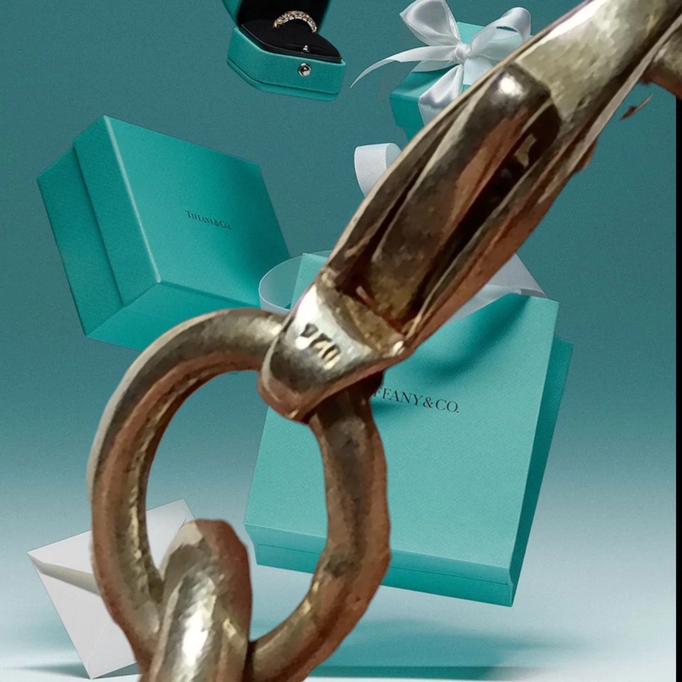 Tiffany & Co Sterling Silver Link Heart Charm Tag Bracelet - Image 3 of 4