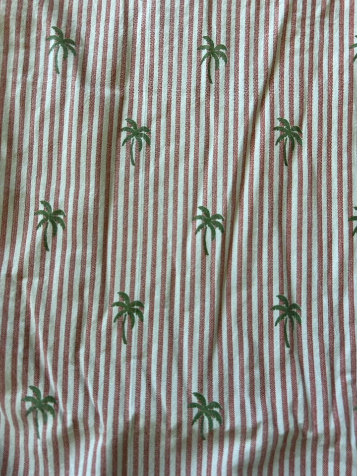 Juego de 2 sábanas dobles Tommy Hilfiger de algodón ajustadas y planas verde palmera en rosa Foto 3 de 4