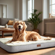 Orthopedic Dog Bed for Large  Medium Dogs - Memory Foam Crate Mat with Washable