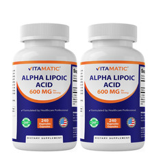 Vitamatic Alpha Lipoic Acid (ALA) 600mg Per Serving - 240 Capsules - 2 Pack