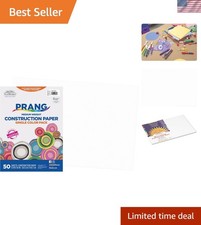 50 Sheets Bright White Smooth Construction Paper 12" x 18" - Eco-Friendly Choice