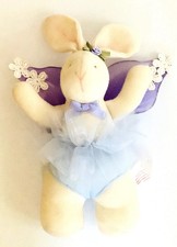 Easter Bunny Rabbit White Purple Satin Rose Organza Skirt Russ Berrie Judy Lynn