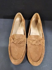 Vionic Montara Toffee Brown Suede Moccasin Flat Loafers Shoes Size 11 M