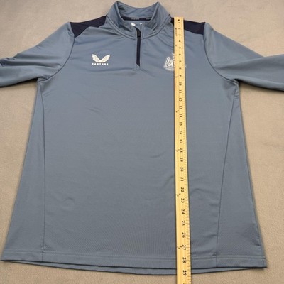 Newcastle United Sweatshirt Mens Large Blue Soccer Castore 1/4 Zip