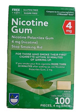 Rite Aid Nicotine Gum 4mg 100 Pieces Coated Cool Mint Sealed Exp: 12/2026