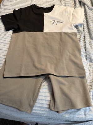 SHEIN Boys Color Block Top & Shorts Set ''Future'' Logo In Size 13/14 Y New