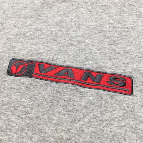 Vintage Vans Sweatshirt Mens Extra Large Gray Crewneck Skate Embroidered 90s - Picture 3 of 11