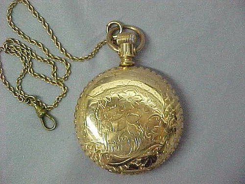 1882 Elgin Antique Pocket Watch 14k Yellow Gold Hunter Case Ser 1059586 Fahys FS