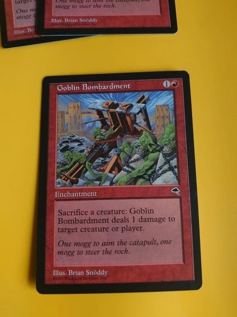 Goblin Bombardment, Tempest . Enchantment. Magic the Gathering Card. - Image 3 of 4