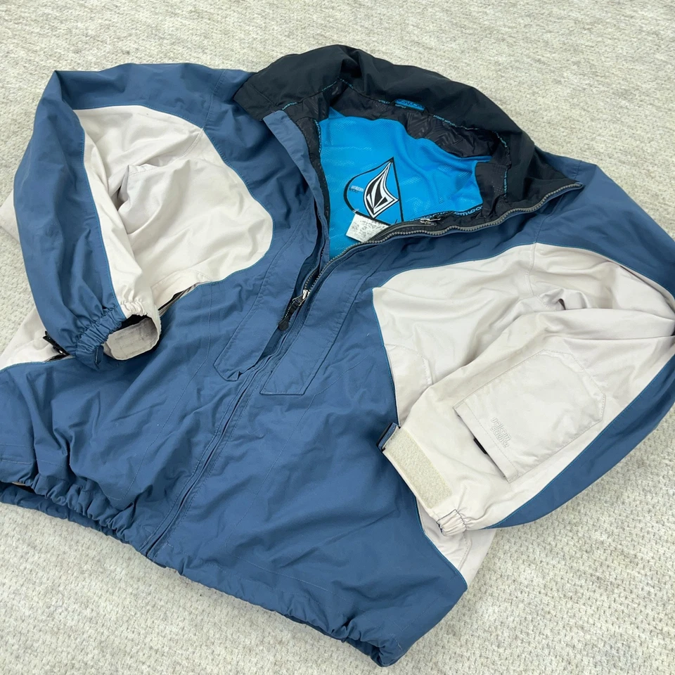 Chaqueta de Snowboard Volcom Hombres Grande Azul Tostado Cremallera Completa De Colección Y2K Ciencia Nieve Adulto Foto 2 de 4