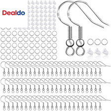925 Sterling Silver Plated Earring Hooks 150 PCS/75 Pairs,Ear Wires Fish Hooks,5