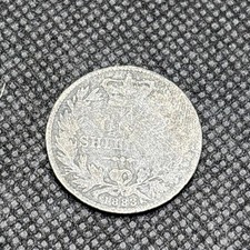 1883 Queen Victoria young Head One Shilling ,925 silver.