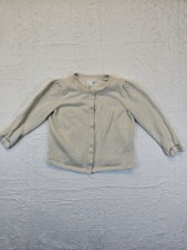 Janie and Jack Cream with Silver Shimmer Cardigan Size 3
