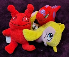 Lot 3 Neopets McDonald's 2004 Plush Red Grundo Yellow Floatsam , Red Chomby