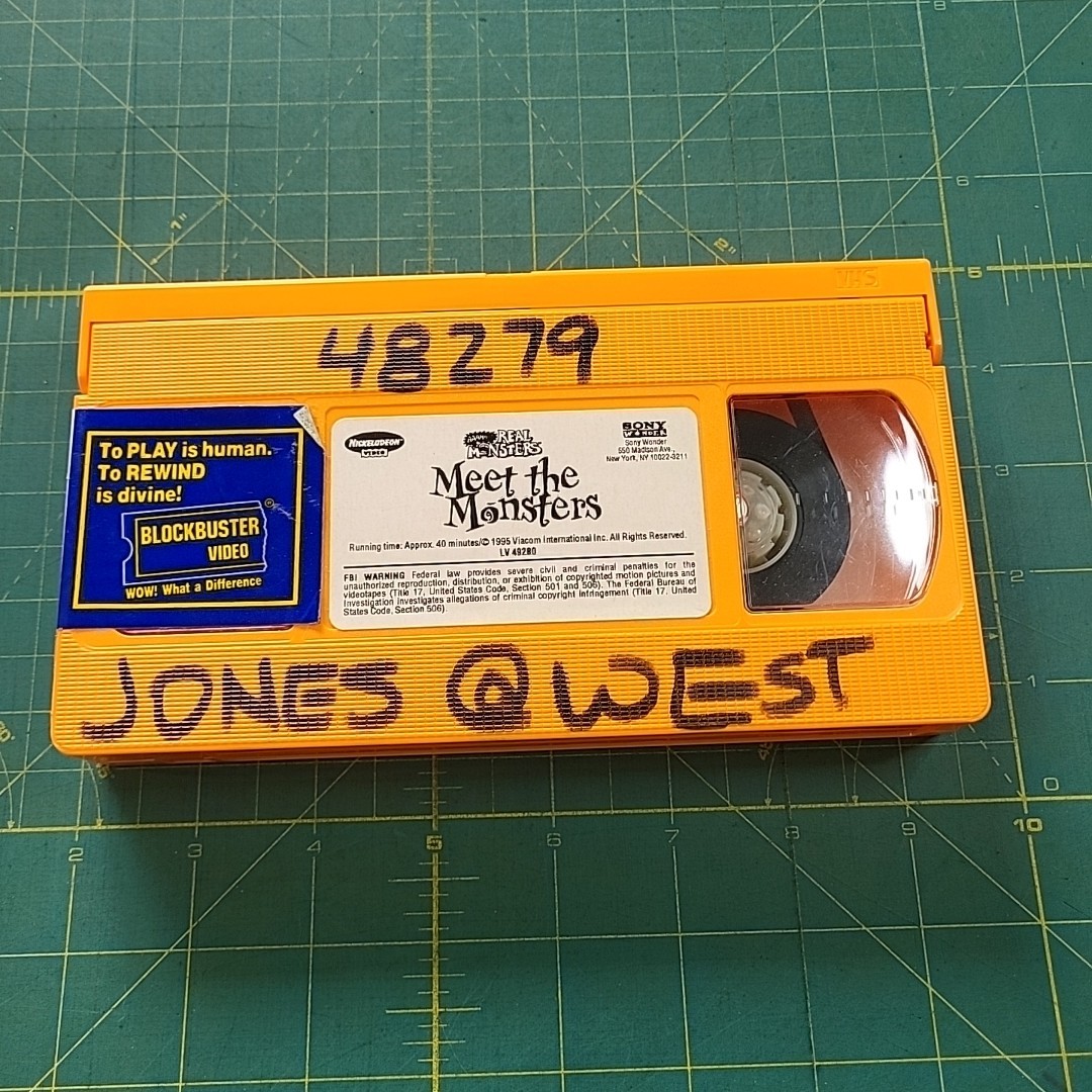 NO SLEEVE VHS TAPE ONLY Aaahh!!! Real Monsters Meet the Monsters Nickelodeon