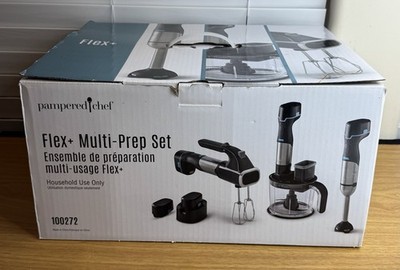 Pampered Chef FLEX+ MULTI PREP Set - Mixer + Immersion Blender + Processor NEW