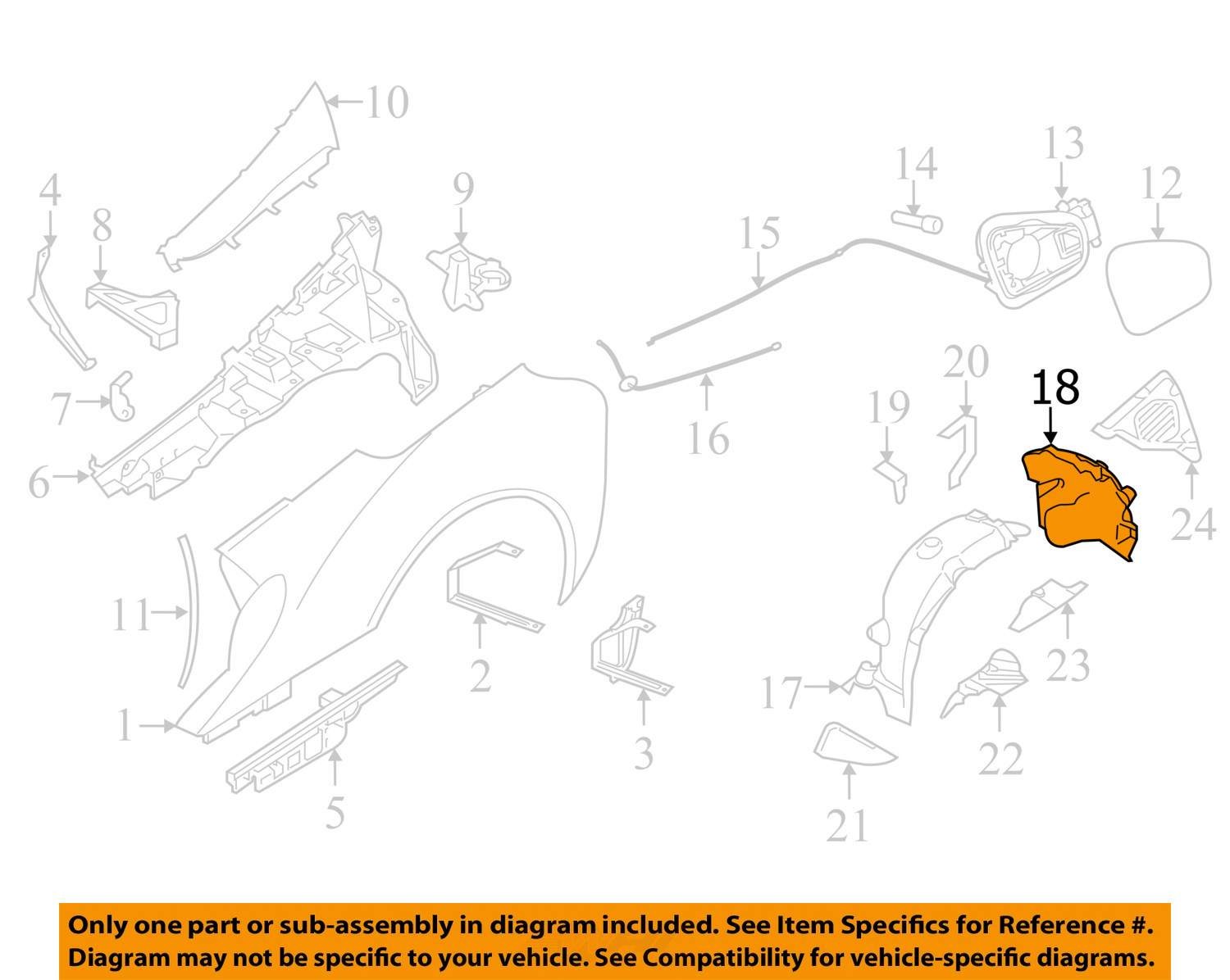 BMW i8 I12 I15 Rear Left Frontward Fender Liner Splash Guard 2014 - 2020 OEM
