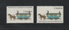 US EFO ERROR Stamps #2059 New York Streetcar: Color Shift, wrong name! MNH