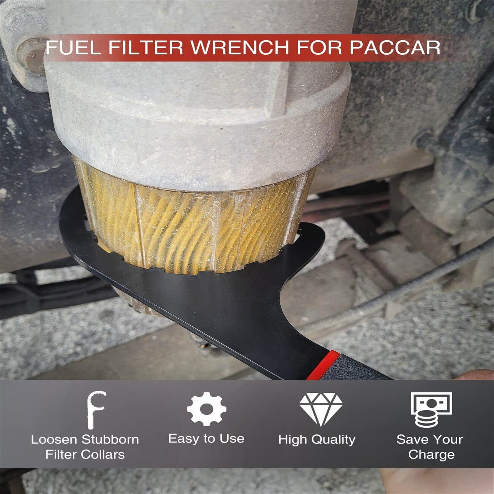 61060 Diesel Fuel Filter Wrench for Paccar Kenworth Peterbilt & Cummins Diesels thumbnail 6