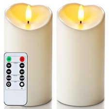 6"x3" Outdoor Waterproof Flameless Candles, Battery Operated LED Candles with...