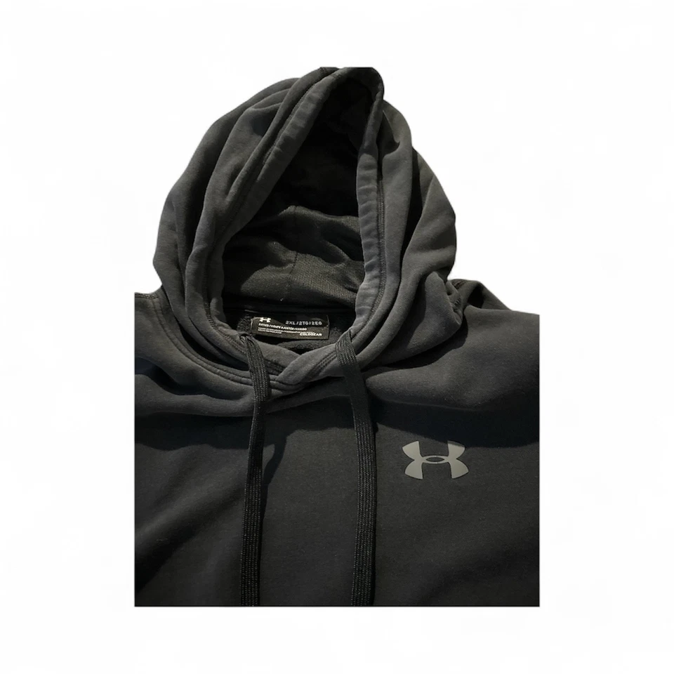 Under Armour Para Hombre Rival Polar ColdGear Pullover Sudadera con Capucha Negro Calce Suelto XXL Foto 2 de 2