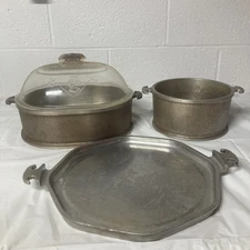 Guardian Service Vintage Cast Aluminum Oval Dutch Oven Roaster w Glass Lid Set