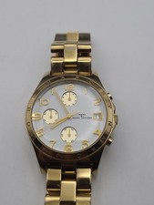 Marc by Marc Jacobs MBM3039 "Henry" Gold White Steel Chronograph New Battery 