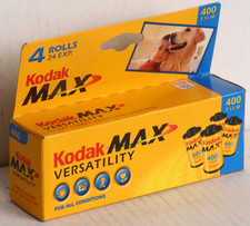 KODAK MAX VERSATILIDAD 4-400 24 rollos de exposición de película de 35 mm, sellado caducado 2005