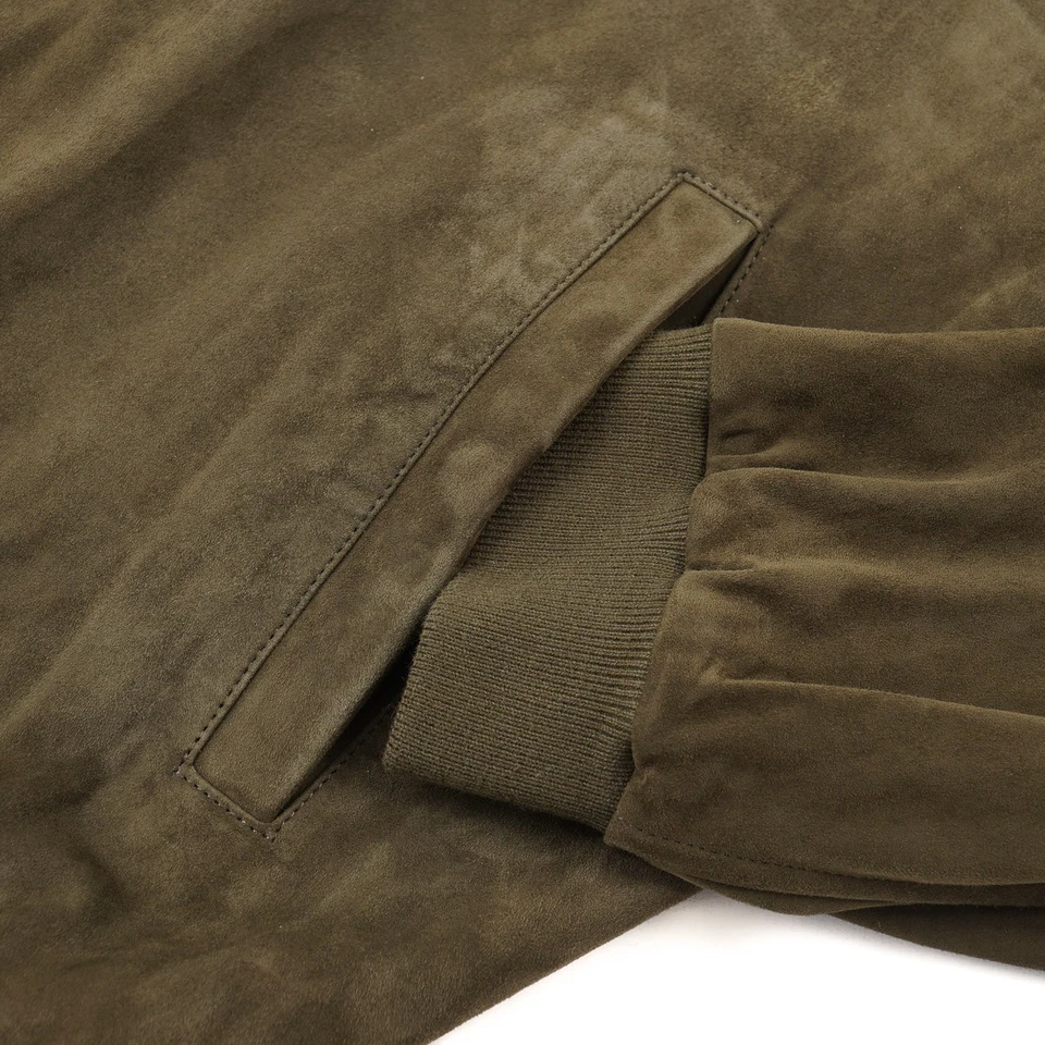 Manto Olive Green Soft Lambskin Suede Leather Jacket XXL *Shorter Sleeves* NWT - Image 4 of 4