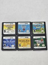 Nintendo DS Game Lot Of 6 Games Club House Brain Age Spongebob Family Game Night