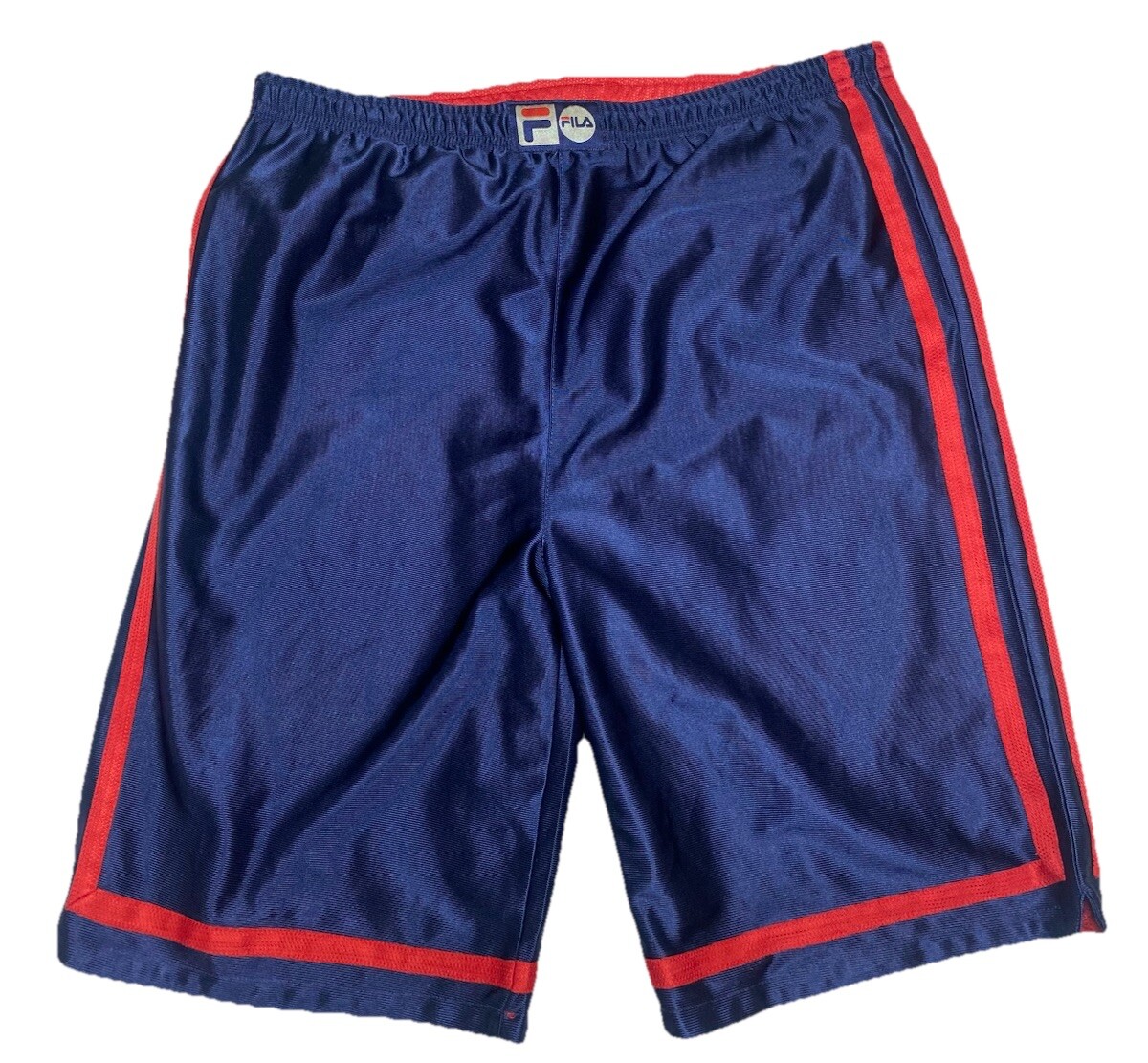 Fila Men’s Blue Red Striped Reversible Gym Shorts 32W