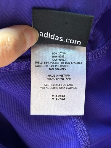 Adidas Girls Purple Black Activewear Pants Sweatpants Youth Size Medium 10/12 - Picture 9 of 9