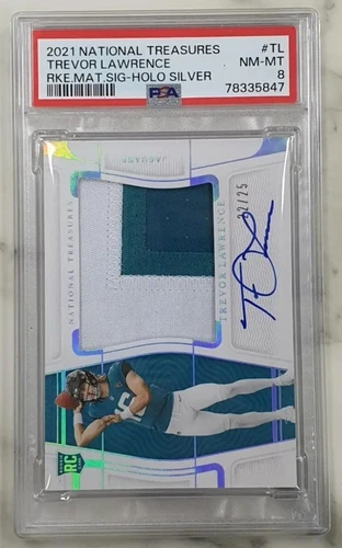 2021 PANINI NATIONAL TREASURES TREVOR LAWRENCE ROOKIE PATCH AUTO /25 PSA