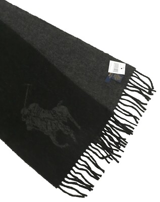 NEW Polo Ralph Lauren Reversible Scarf! Black/Gray or Navy/Green