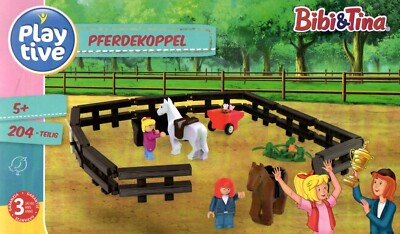 Playtive Clippys Bibi & Tina Pferdekoppel 204 Teile Klemmbausteine Pferde 