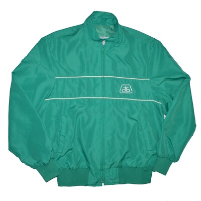 Vintage Pioneer Seed Jacket size Large Green 1980s Farming Windbreaker Full Zip